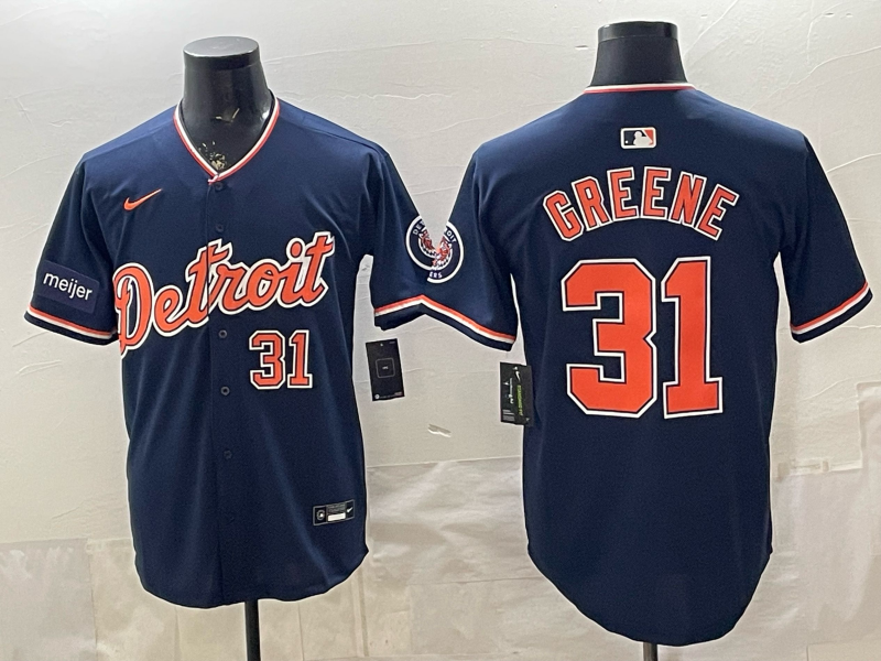 Men Detroit Tigers #31 Greene blue Game Nike MLB Jersey 20260402002->->MLB Jersey